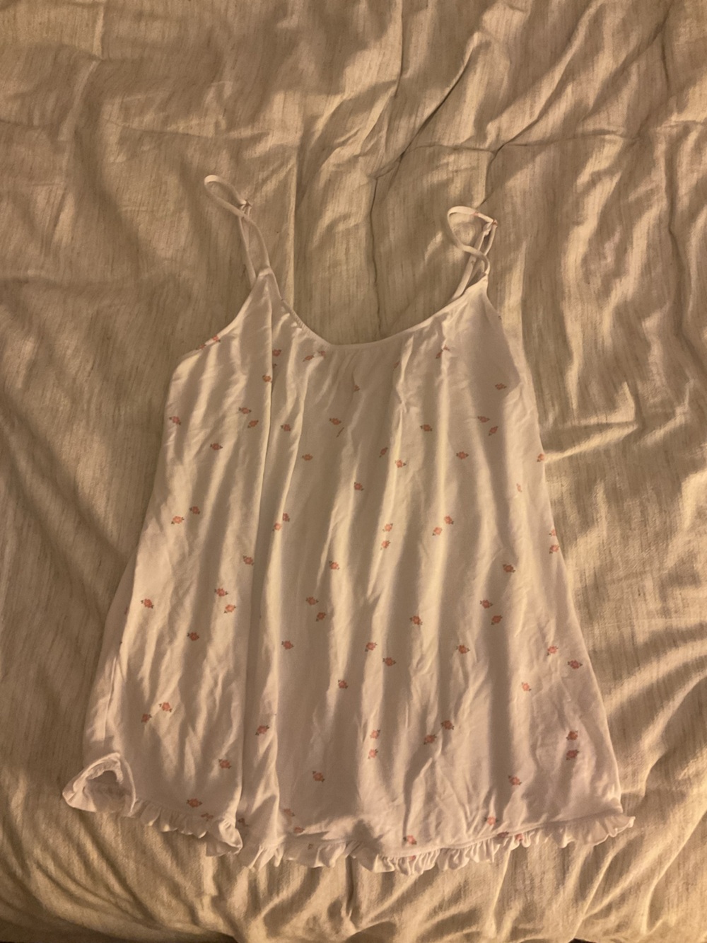 Eberjey White Pink Floral Sleep Chemise